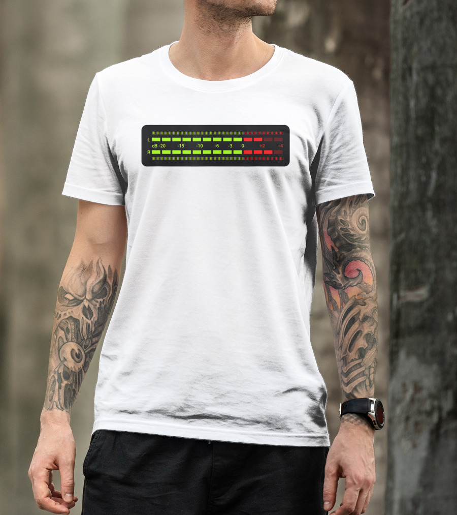 Retro Vu Meter DB Stereo Sound Engineer Music Lover T-Shirt