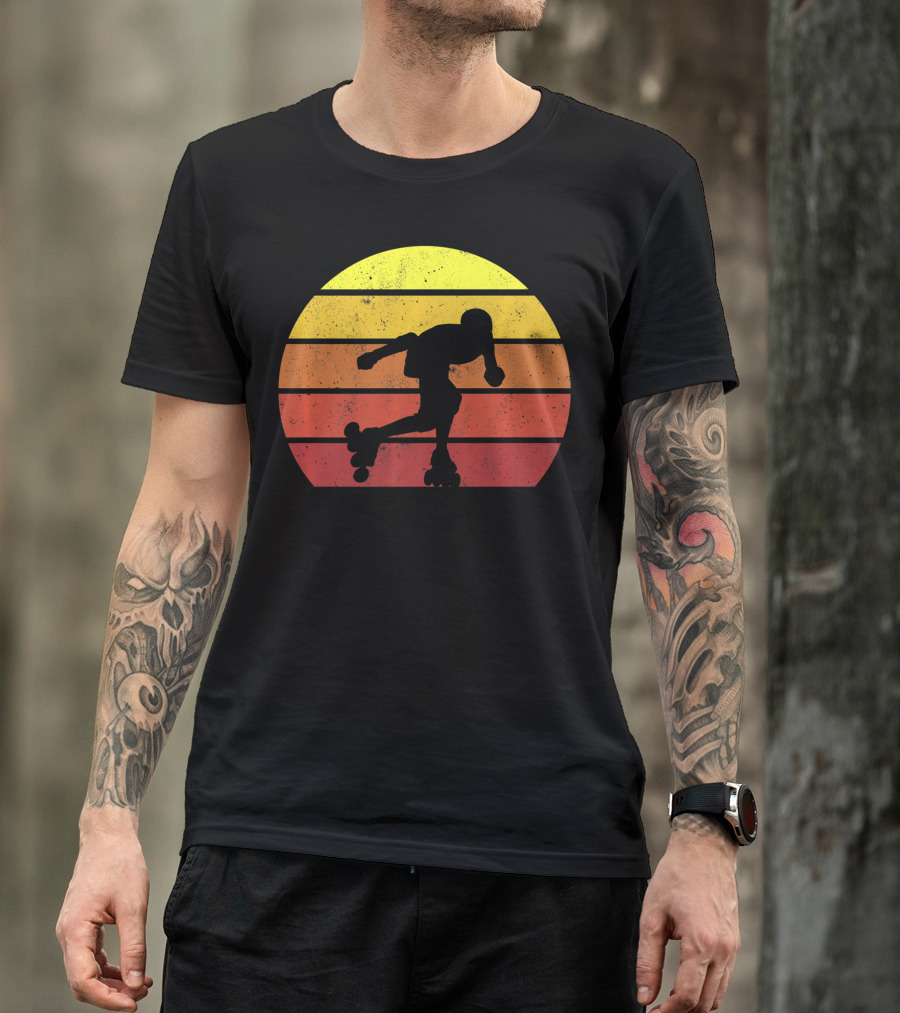 Retro Roller Skating Silhouette 70s 80s T-Shirt