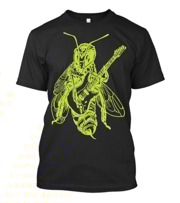 Seembo Bee Playing Guitar Musician Fun Band Guitarist T-Shirt