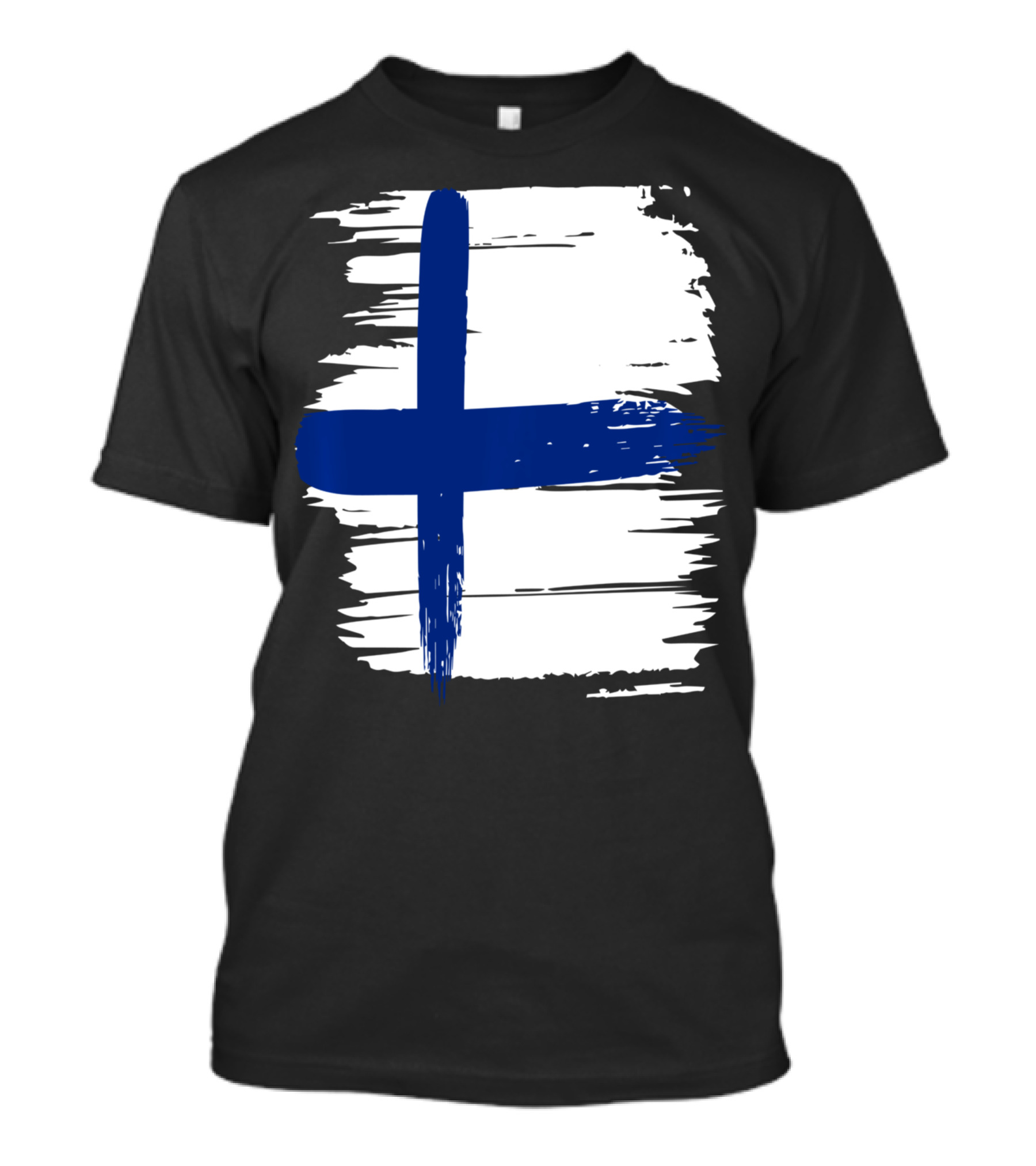 Tattered Finnish Flag In Grunge T-Shirt