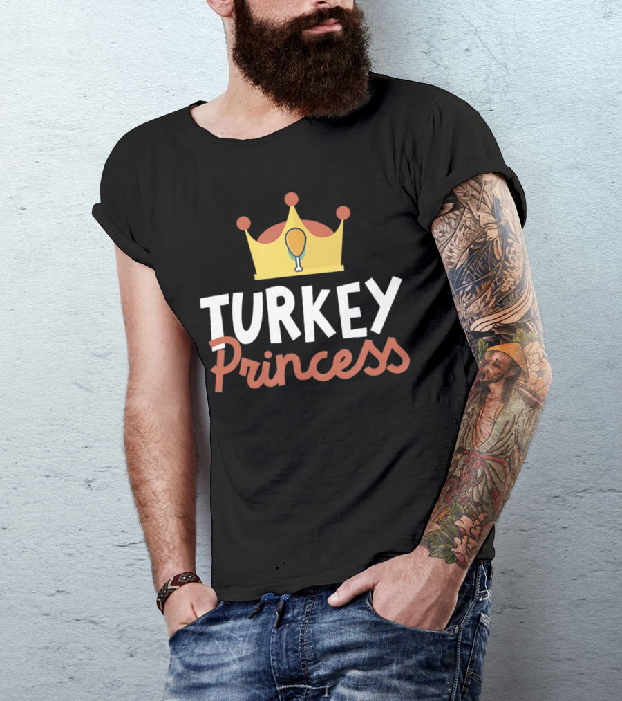 Turkey Princess Thanksgiving Crown T-Shirt