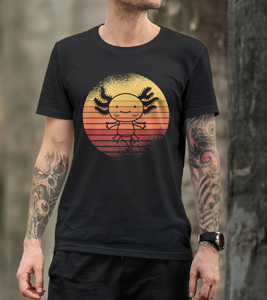 Vintage Axolotl Sunset For Salamander Owner T-Shirt