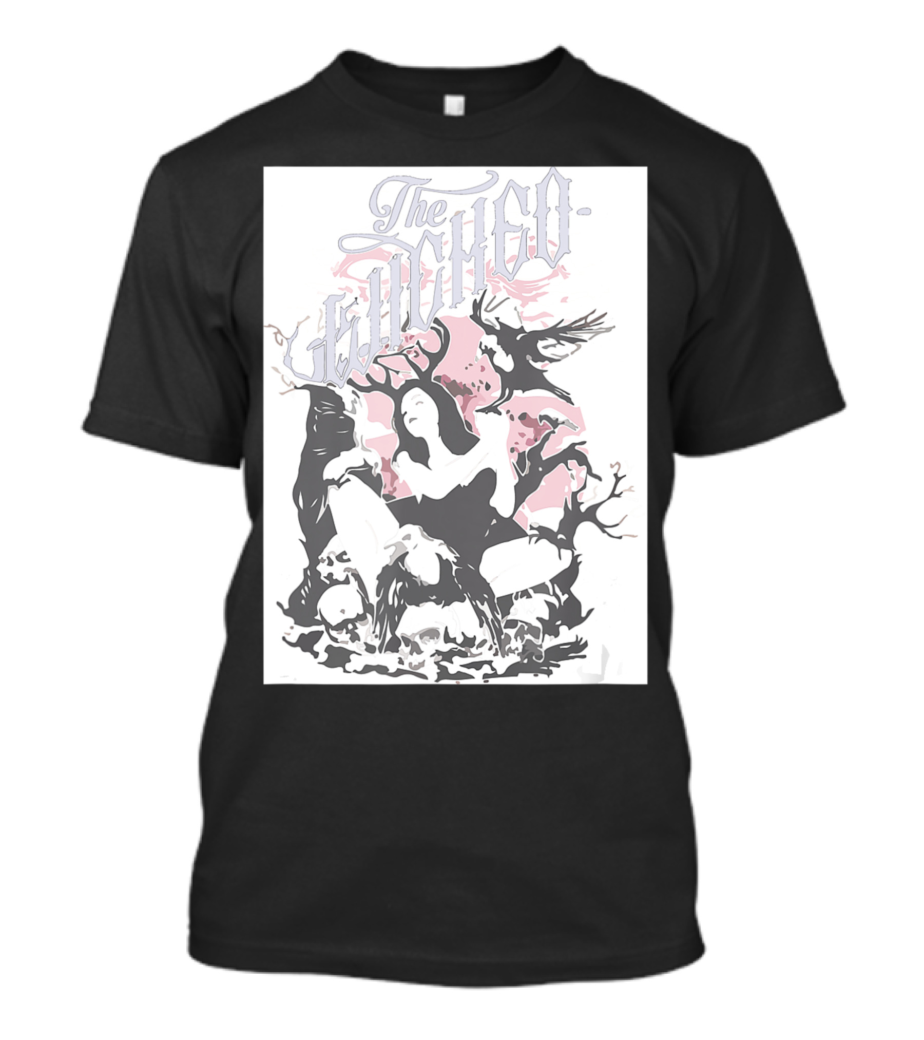 The Enchanted Witch In The Forest Ravens Skulls Dark Trees T-Shirt