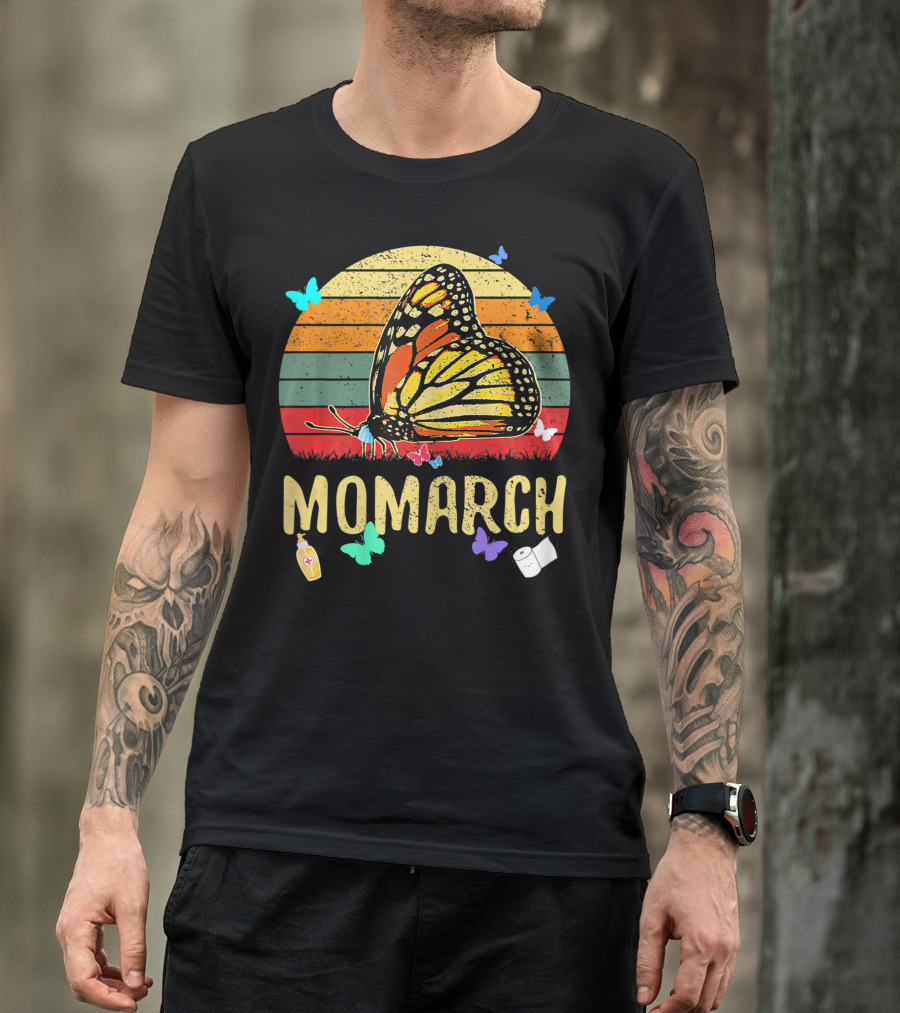 MOMARCH Butterfly Retro Sunset Plus Size T-Shirt