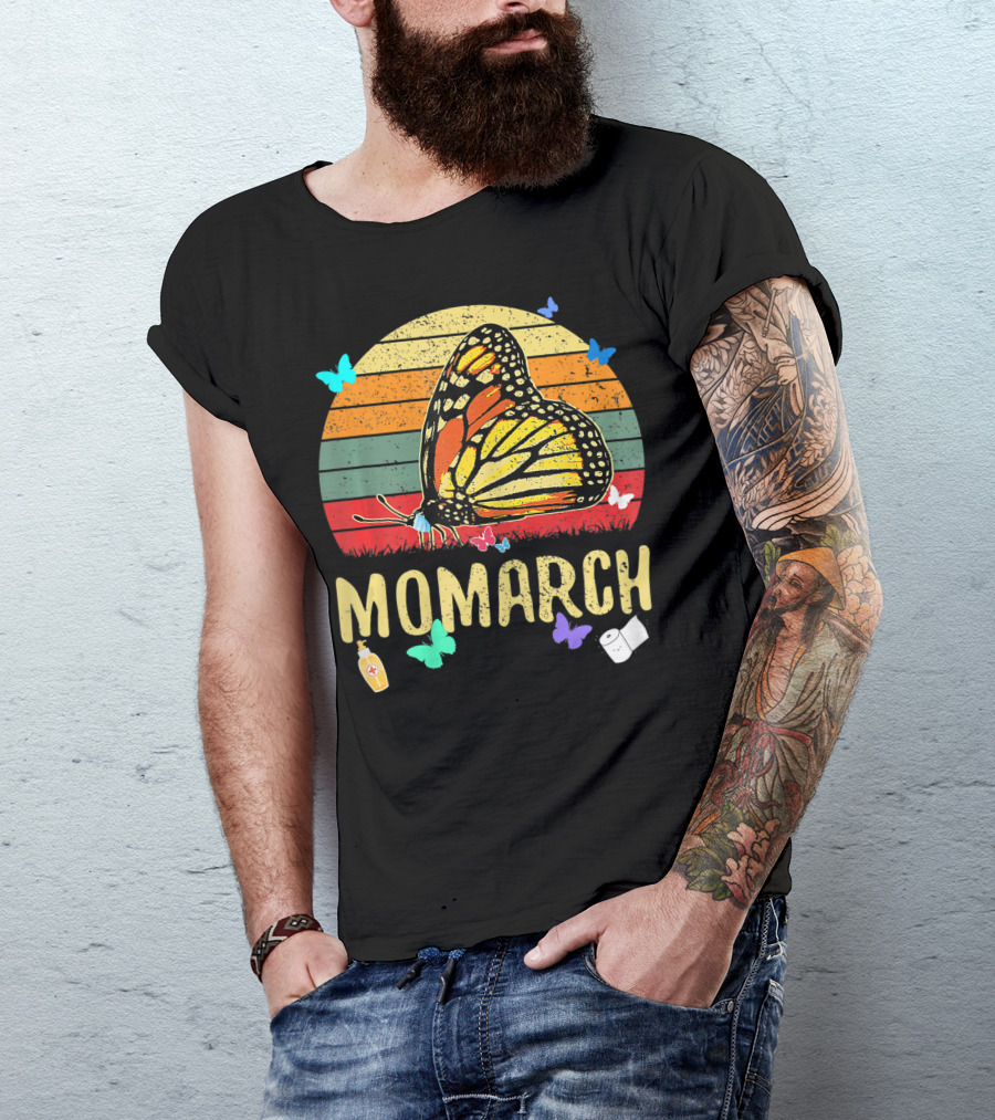 MOMARCH Butterfly Retro Sunset Plus Size T-Shirt