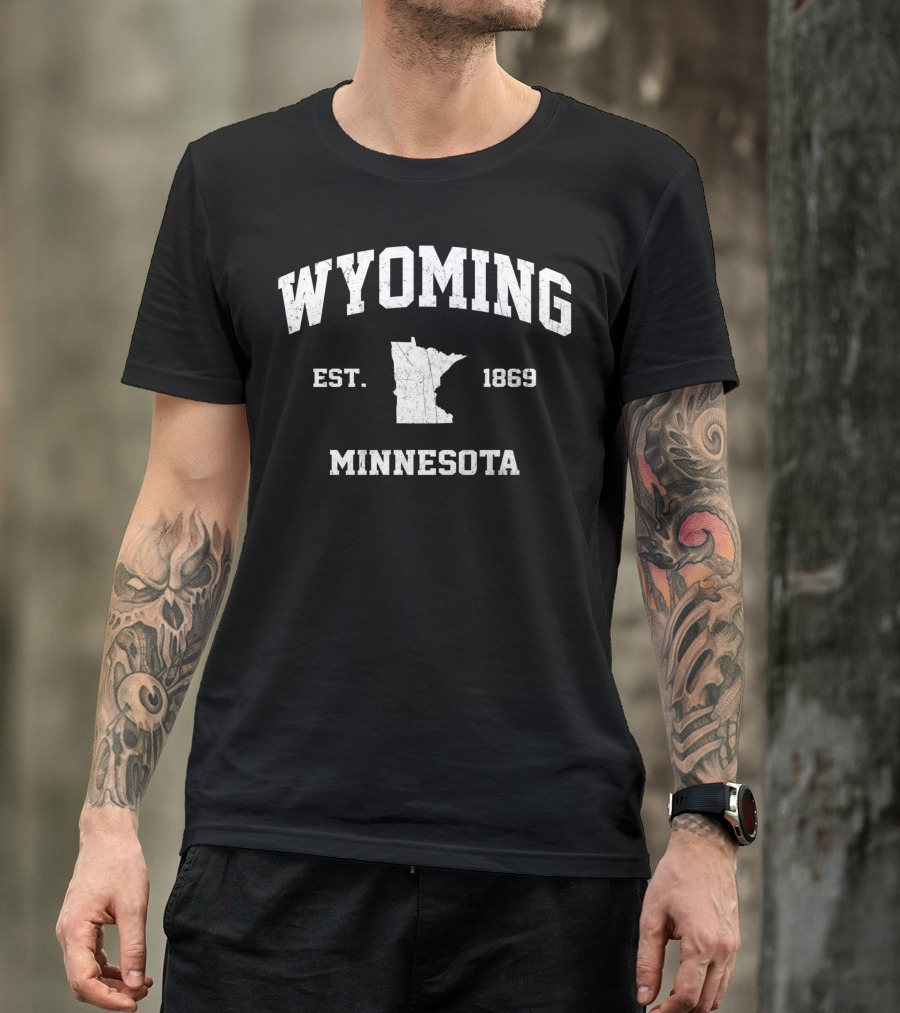 Wyoming Minnesota EST. 1869 Vintage State Athletic T-Shirt