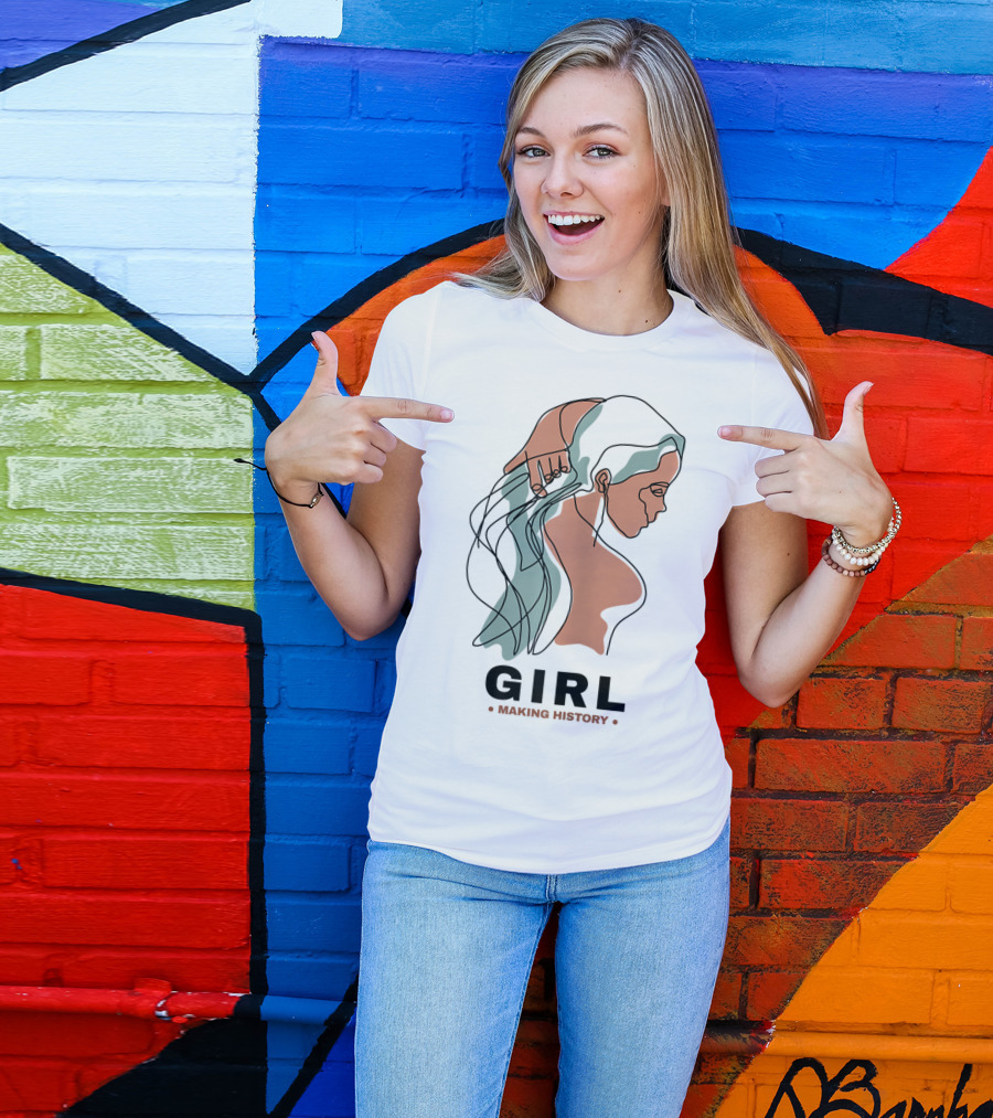 GIRL Making History Line Abstract Profile T-Shirt