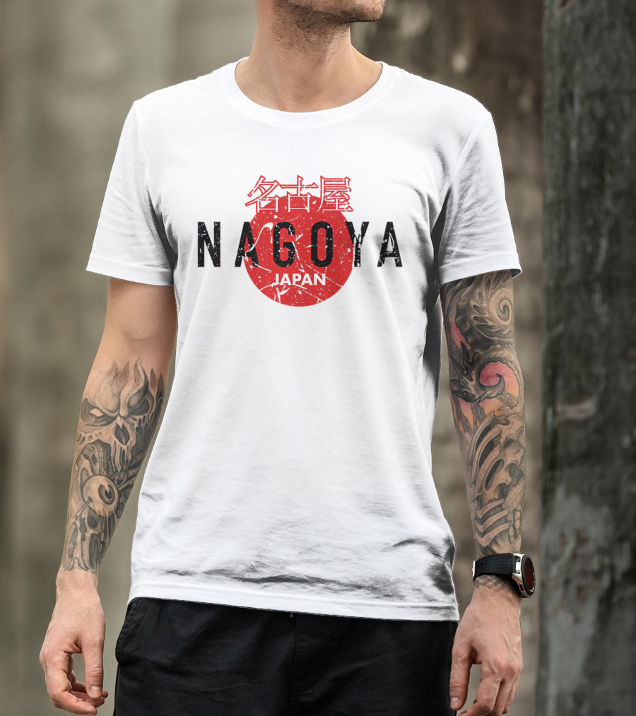 Nagoya Japan City Japanese Writing Red Circle T-Shirt