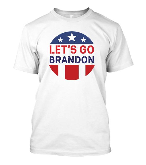 LET'S GO BRANDON Stars And Stripes Icon Flag Motif T-Shirt