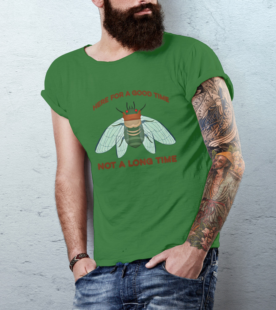 Here For A Good Time Not A Long Time Cicada T-Shirt