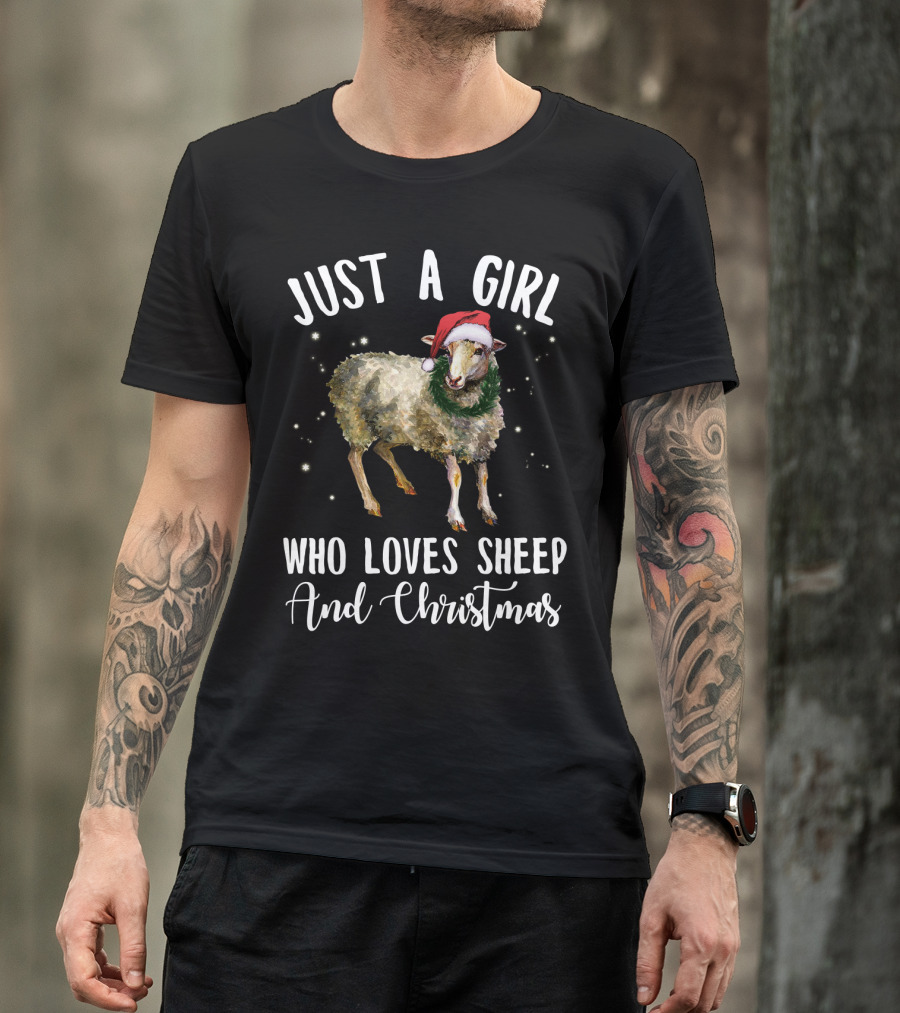 Just A Girl Who Loves Sheep And Christmas Holiday T-Shirt