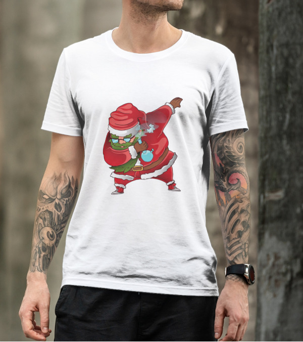 Cool Santa Style Merry Dab Christmas Smoking Fun T-Shirt