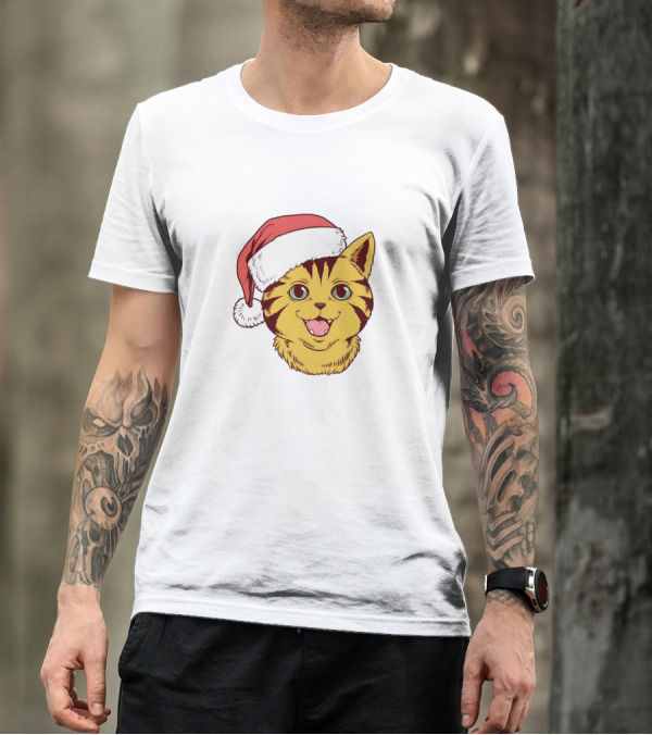 I'm Feline Festive Cat With Santa Hat T-Shirt