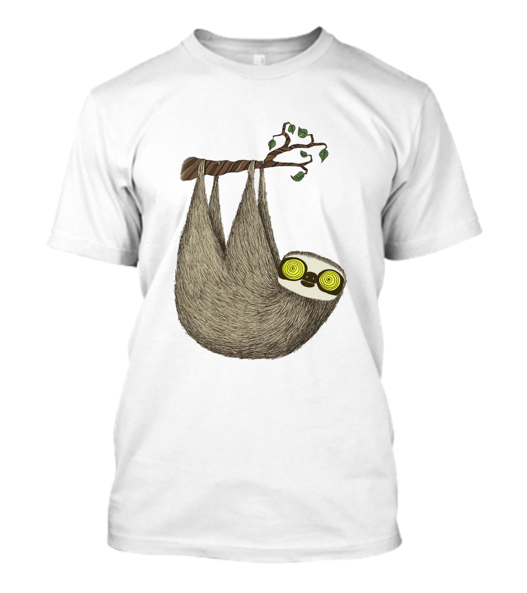 Sloths Hypno Sloth Hanging With Hypnotic Eyes On Tree Branch T-Shirt