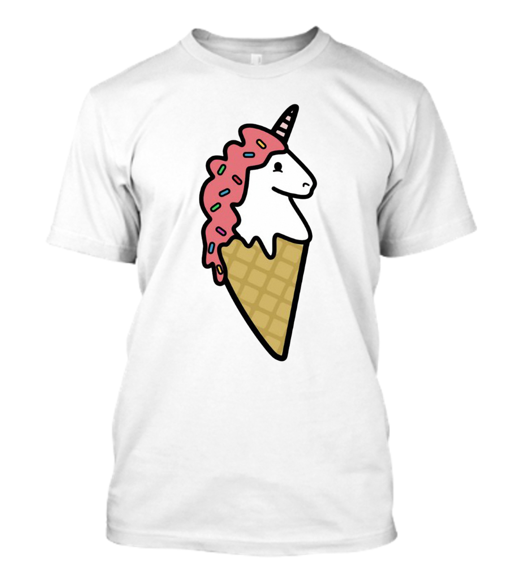 Kawaii Strawberry Unicorn Cone With Sprinkles In Pastel T-Shirt