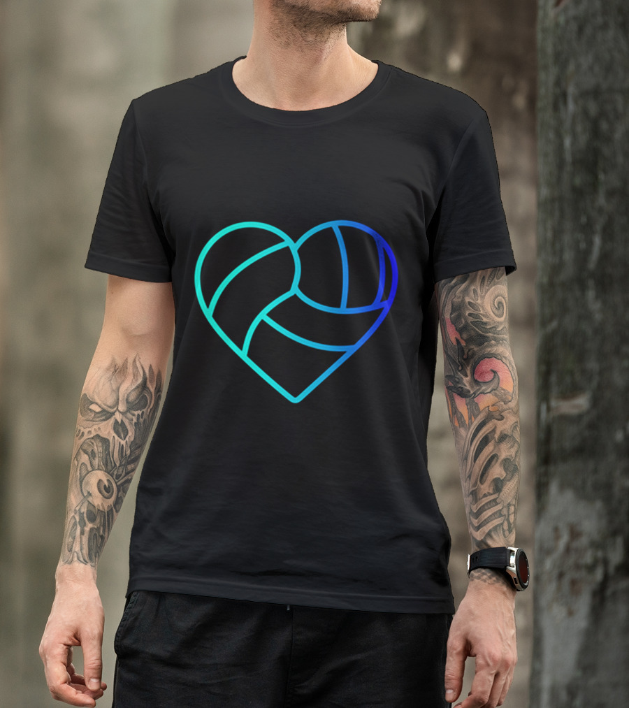 Heart Shaped Volleyball Love Gradient T-Shirt