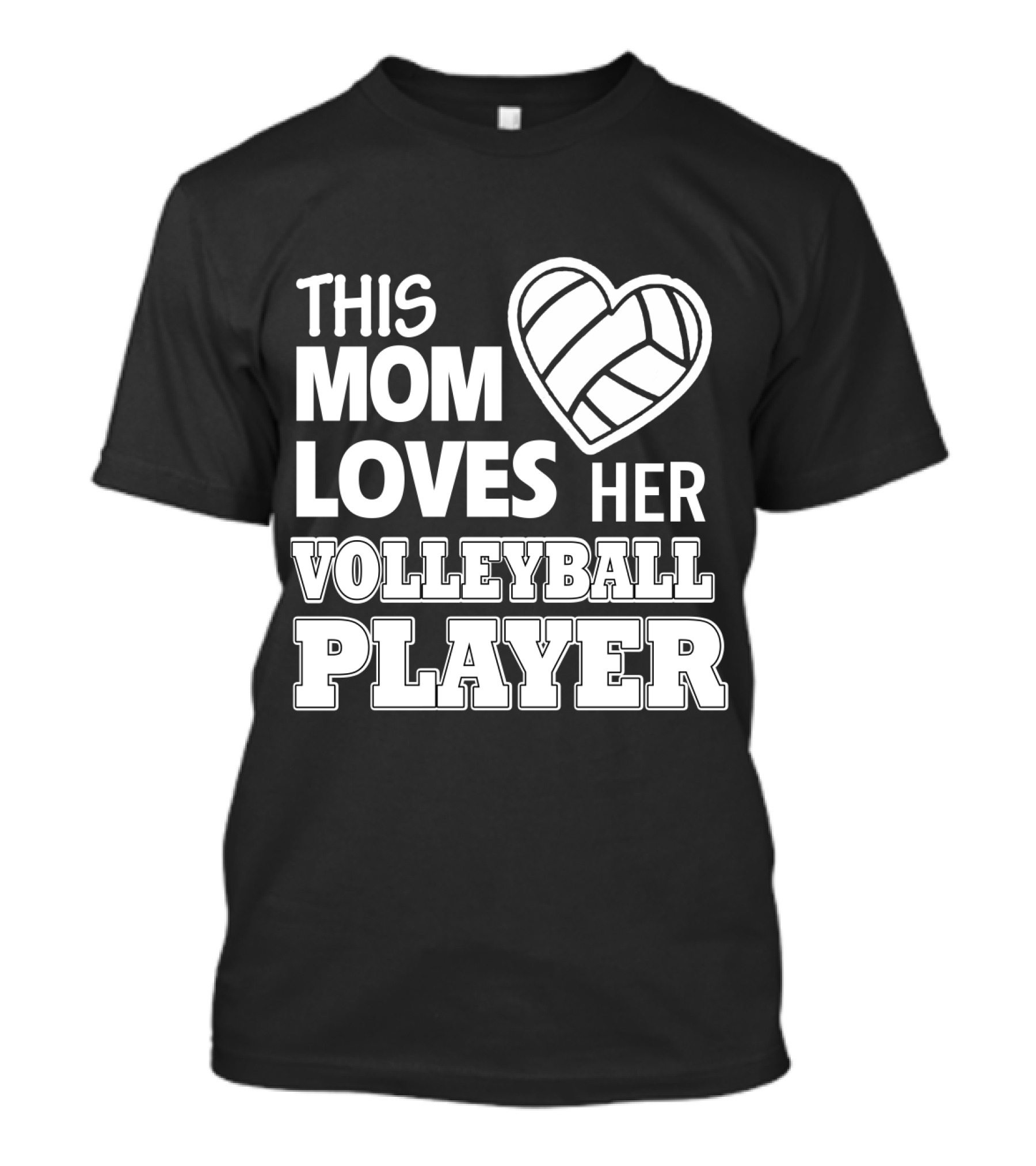 This Mom Loves Her Volleyball Player Heart T-Shirt