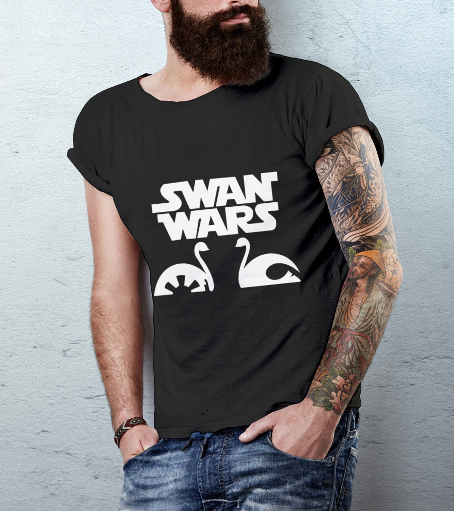 Swan Wars Top Ballet Parody With Swan Silhouette And Iconic Sci-Fi Influence T-Shirt