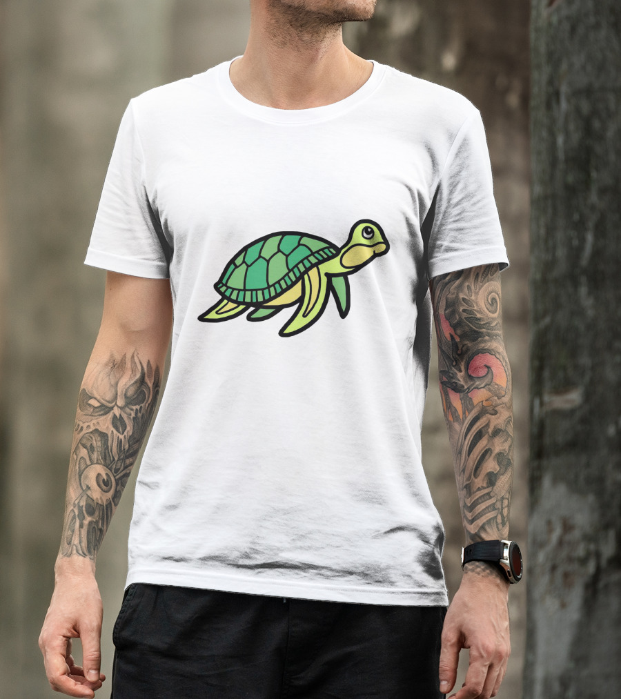 Cute Little Sea Turtle Delightfully Adorable Green Companion T-Shirt