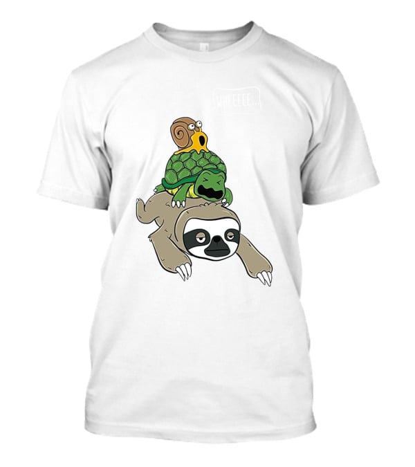Sloth And Turtle Snail Stack Ride Adventure T-Shirt
