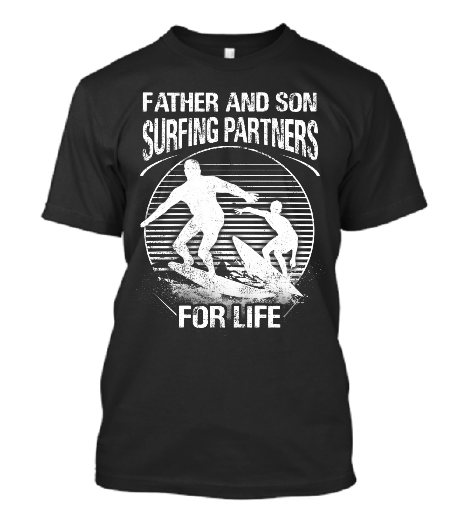 Father And Son Surfing Partners For Life Ocean Waves Adventure T-Shirt