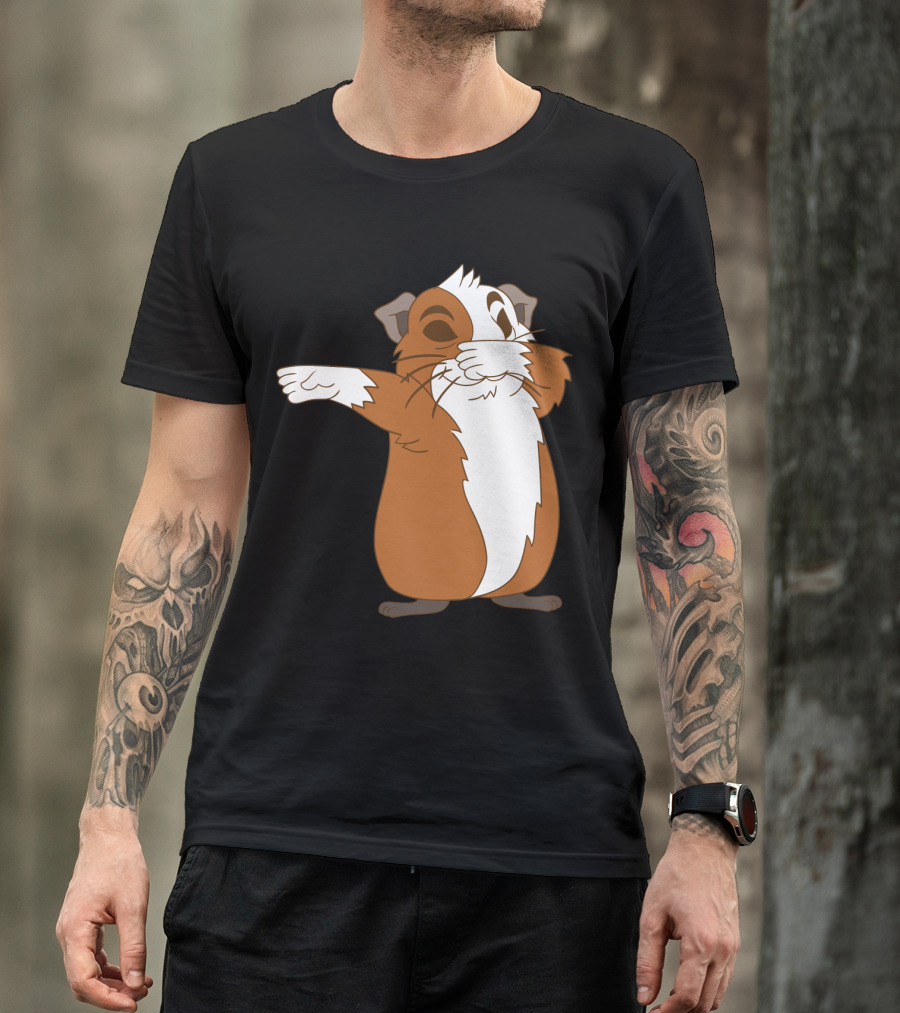 Guinea Pig Dabbing Pose Brown And White Animal Dance Move T-Shirt