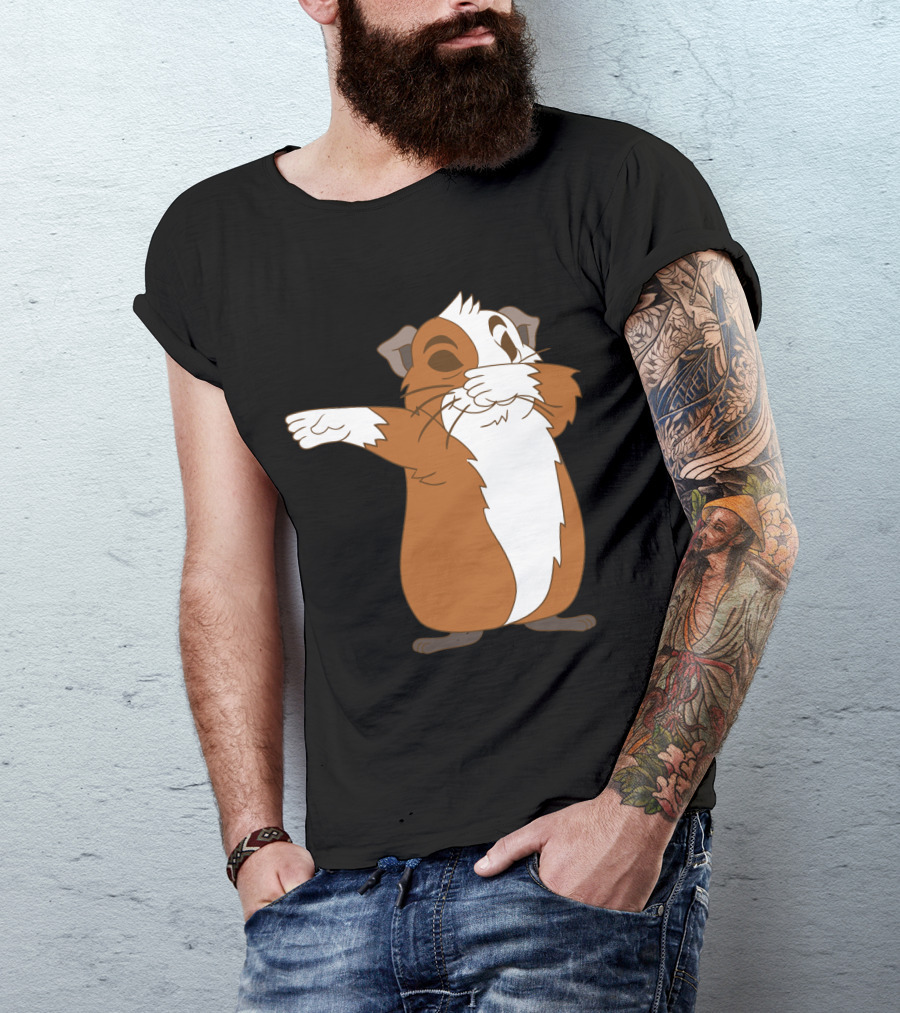 Guinea Pig Dabbing Pose Brown And White Animal Dance Move T-Shirt