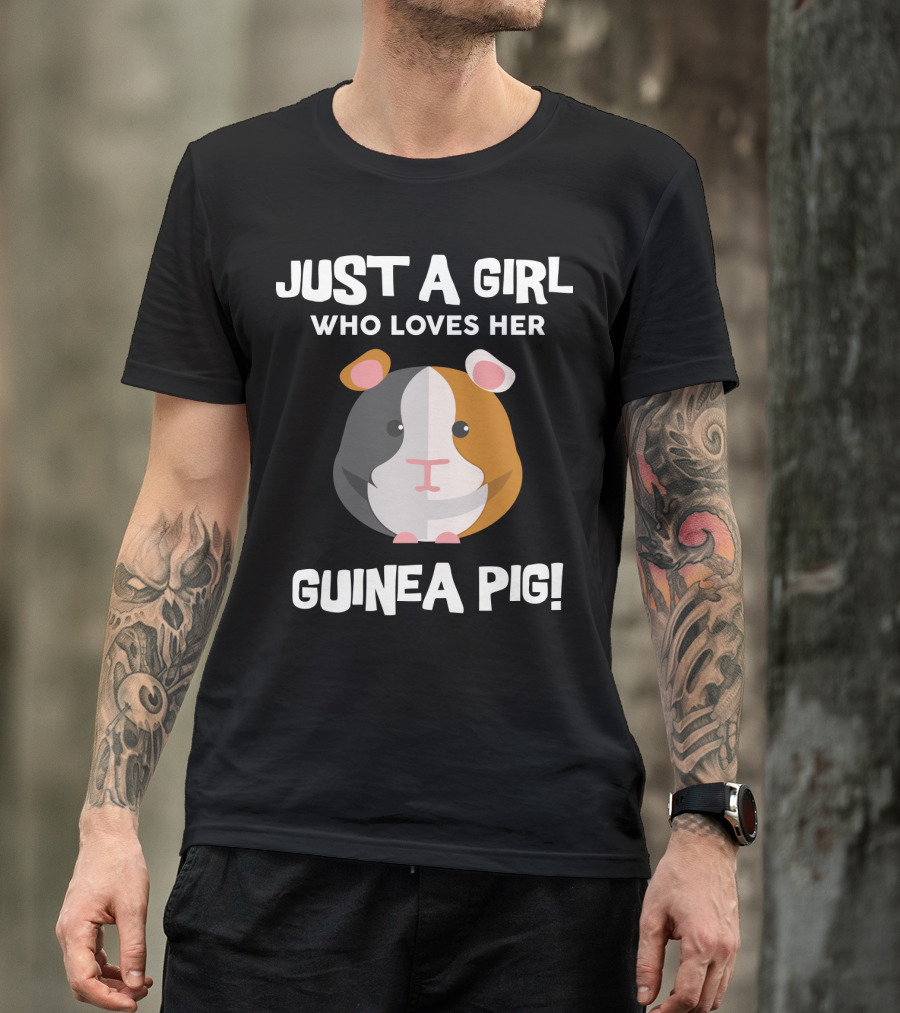 Passionate Girl Proudly Cherishes Her Adorable Guinea Pig T-Shirt