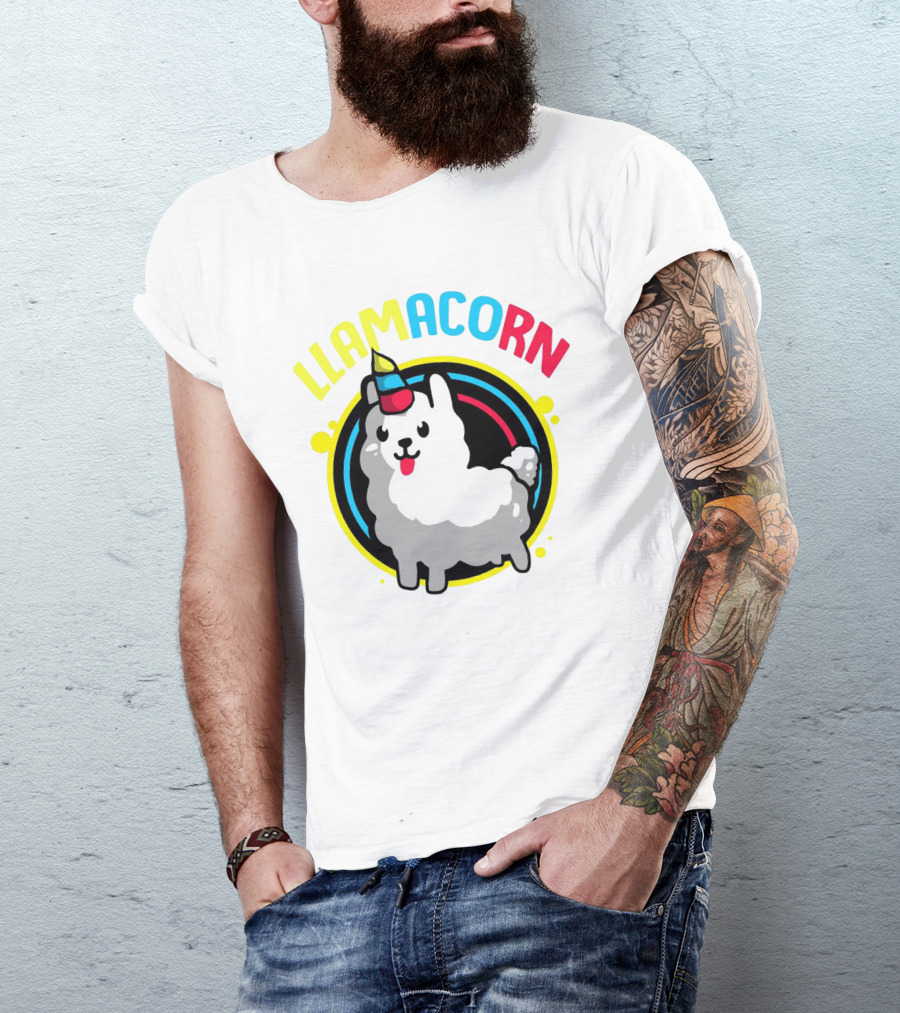 Llamacorn Charming Cute Alpaca With Rainbow Horn T-Shirt
