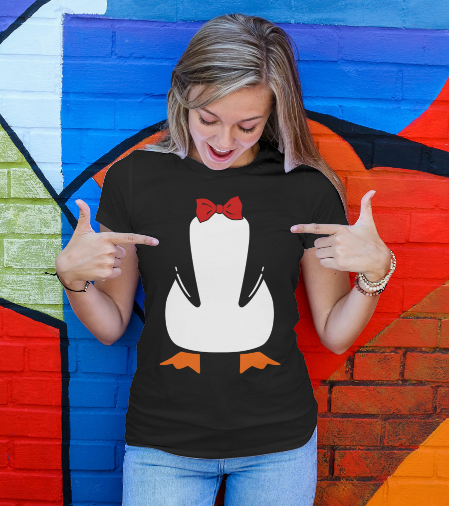 Penguin Penguin With Red Bow Tie And Orange Feet T-Shirt
