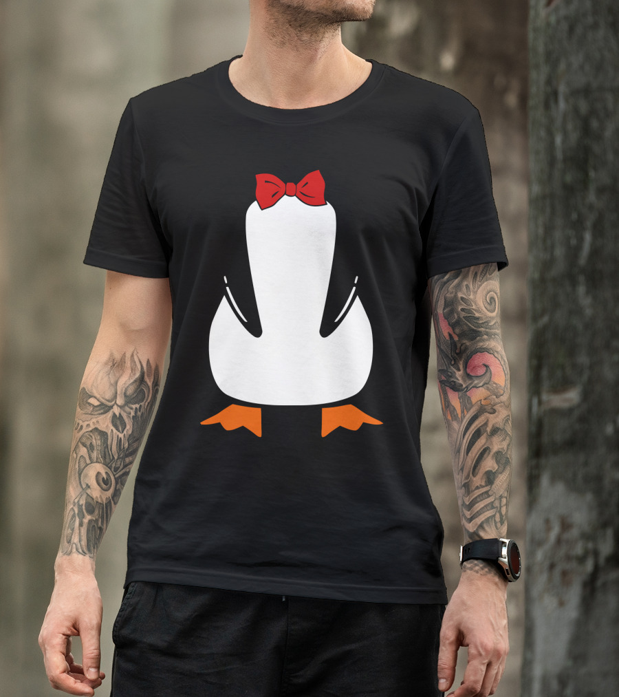 Penguin Penguin With Red Bow Tie And Orange Feet T-Shirt