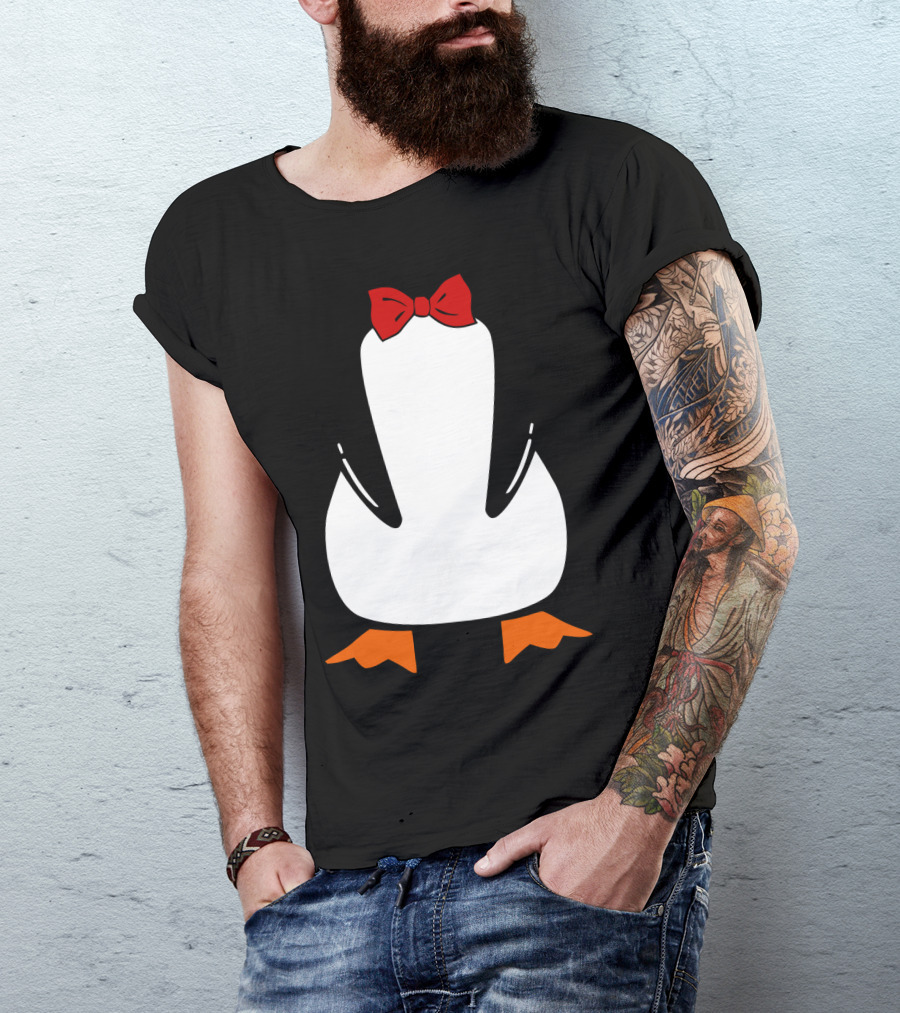 Penguin Penguin With Red Bow Tie And Orange Feet T-Shirt