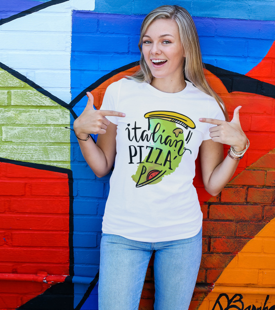 Italian Pizza Slice With Cheese And Pepperoni T-Shirt
