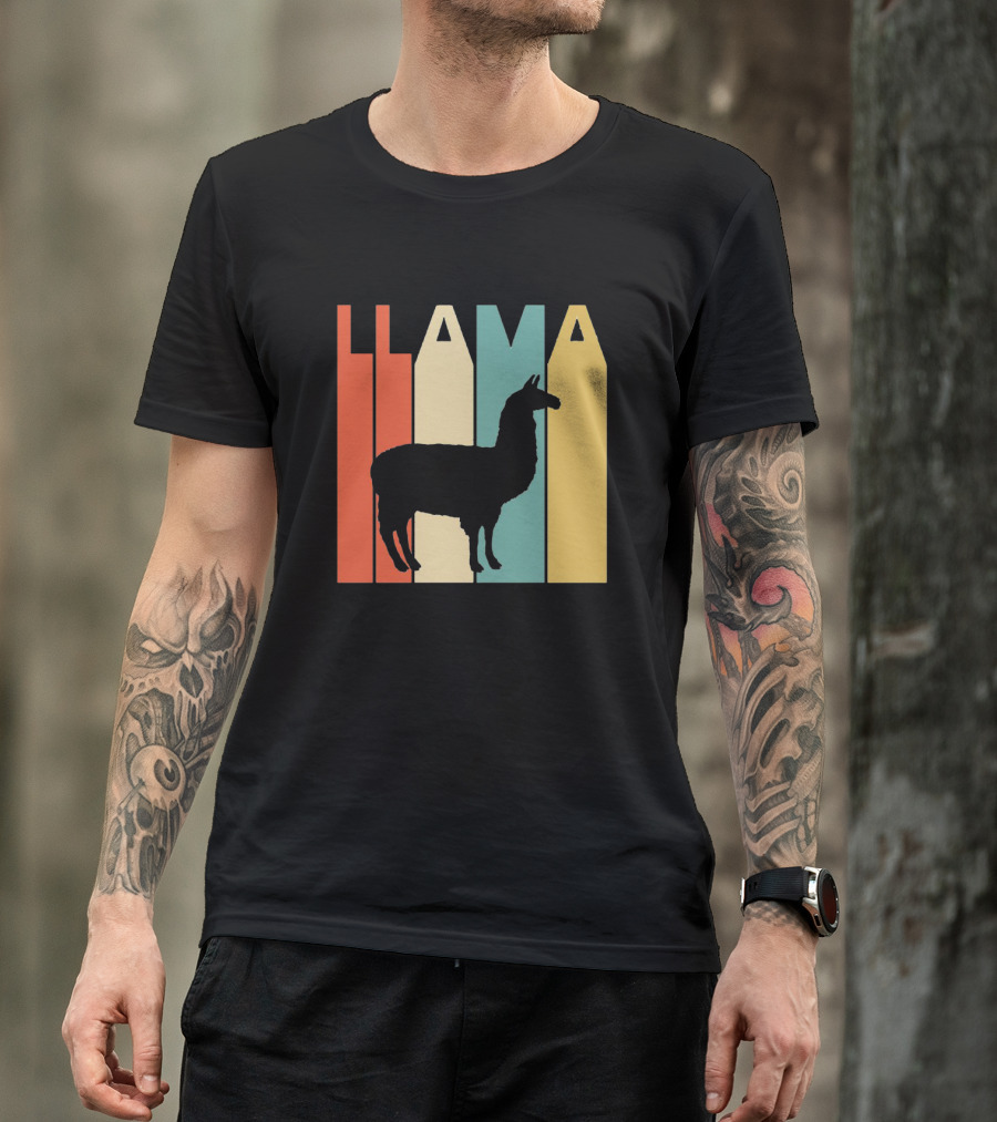 LLAMA Silhouette Retro Colors T-Shirt