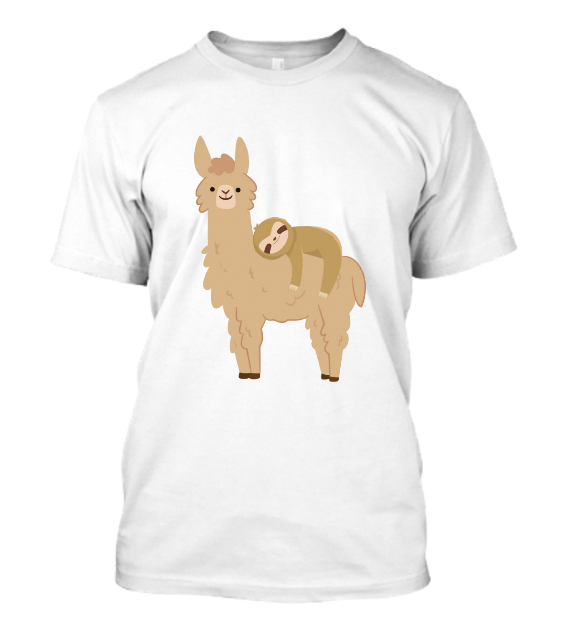 Cute Sleepy Sloth And Llama Duo T-Shirt