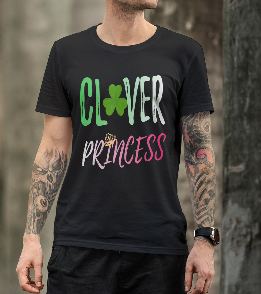 Clover Princess With Shamrock Tiara For Irish T-Shirt