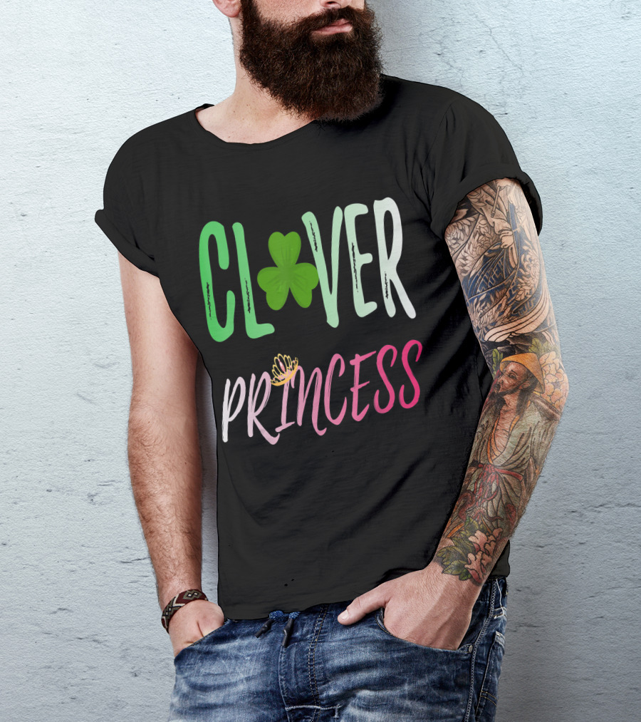 Clover Princess With Shamrock Tiara For Irish T-Shirt