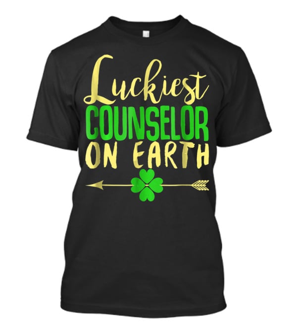 Luckiest Counselor On Earth Lucky School Shamrock Arrow T-Shirt