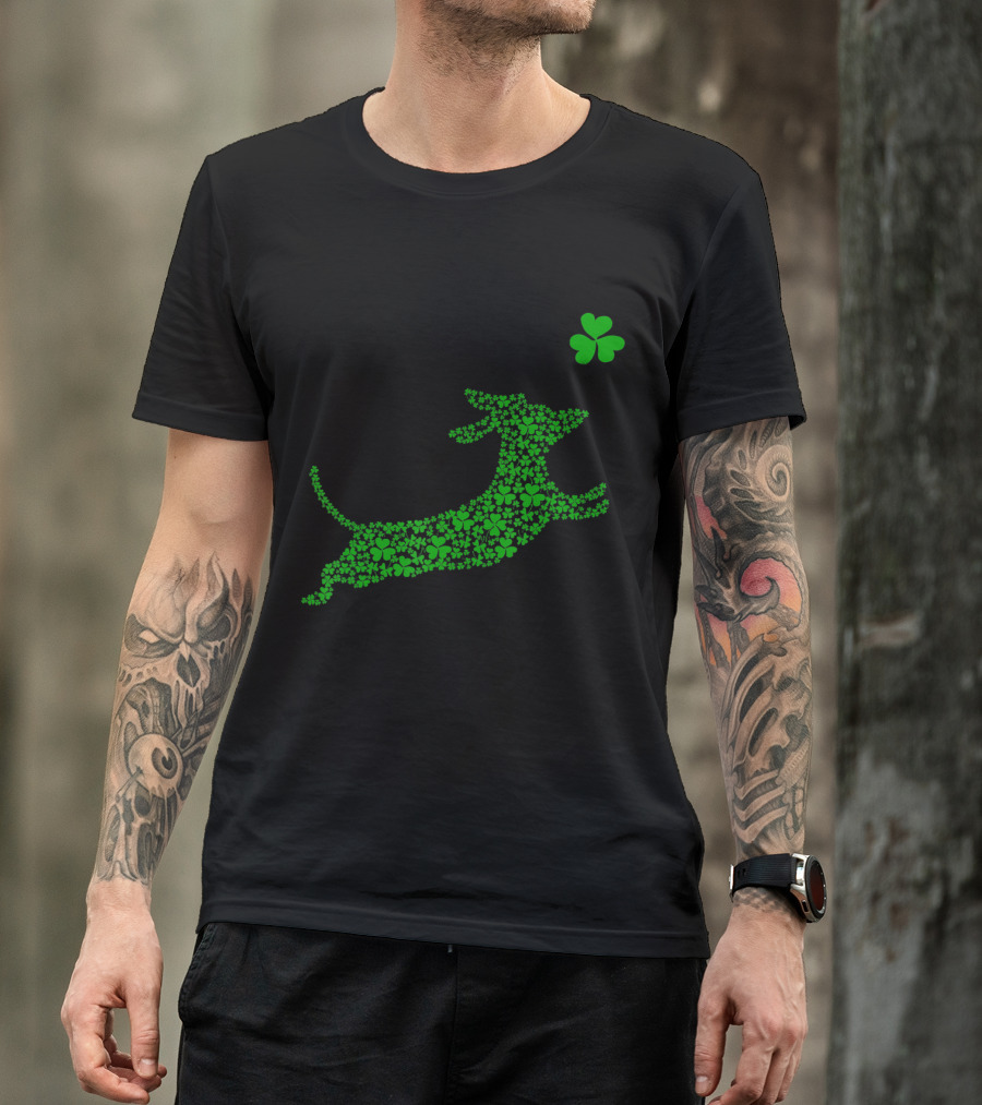 Cute Dachshund Dog Made Of Shamrocks For St. Patrick's Day T-Shirt
