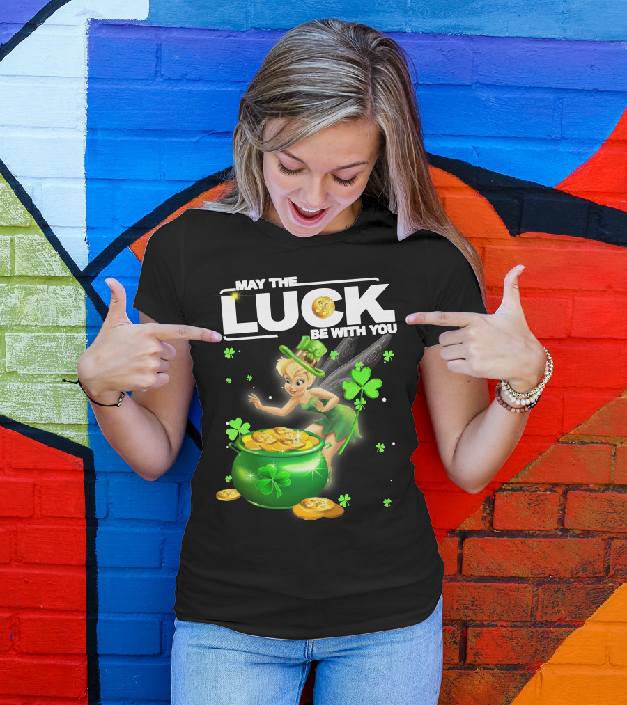 May The Luck Be With You Tinkerbell Coins Green T-Shirt