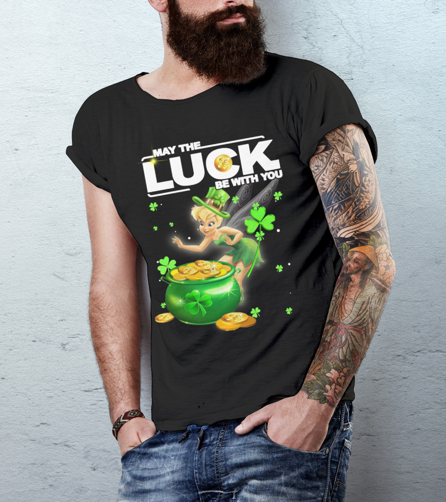 May The Luck Be With You Tinkerbell Coins Green T-Shirt