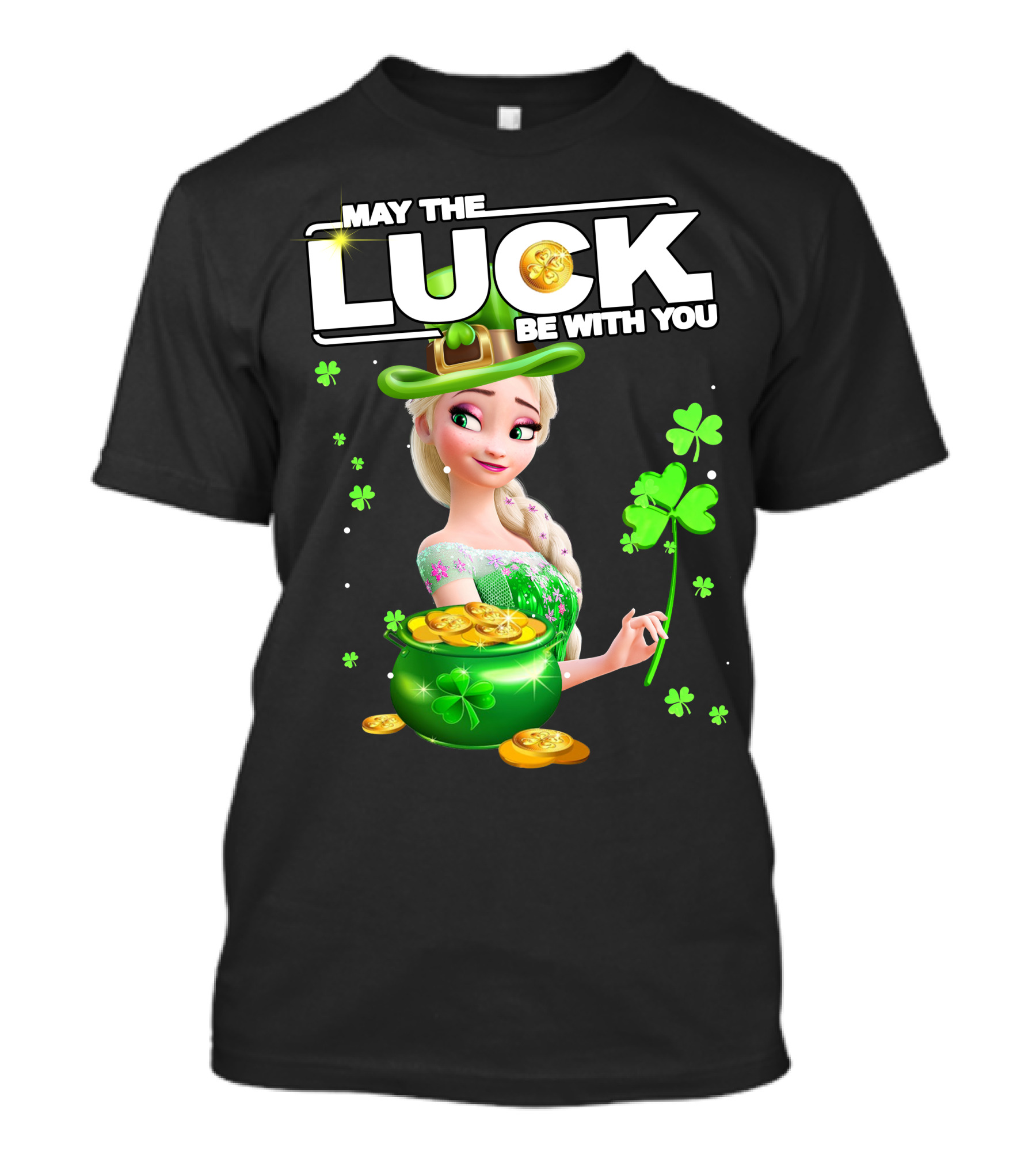 May The Luck Be With You Elsa St. Patrick's Day T-Shirt