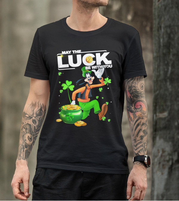 Goofy May The Luck Be With You Coins And Clovers T-Shirt