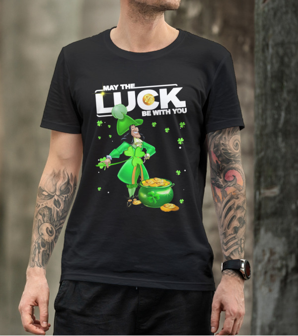 May The Luck Be With You Hook Luck Captain Green Coins Shamrock Pot T-Shirt