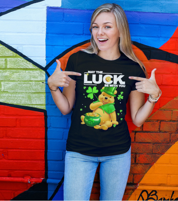 May The Luck Be With You Shamrock Pot Of Gold Bear T-Shirt