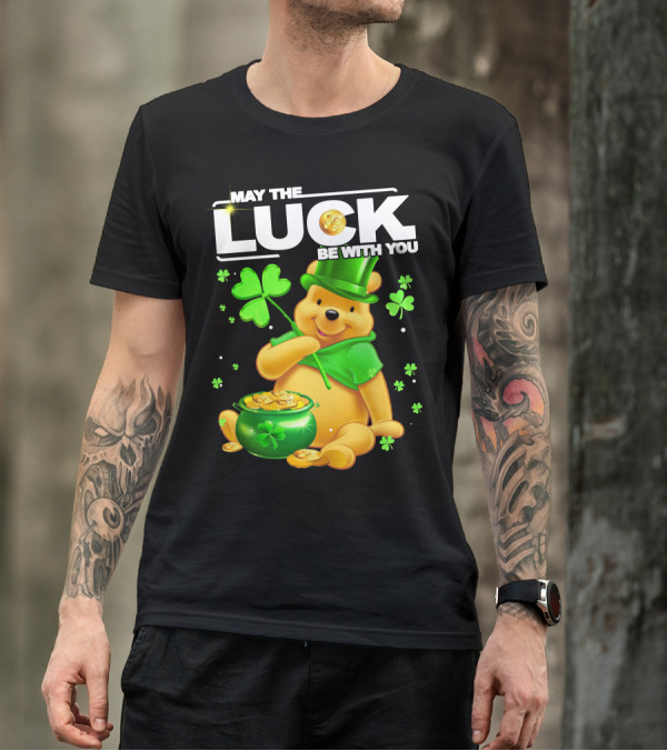 May The Luck Be With You Shamrock Pot Of Gold Bear T-Shirt