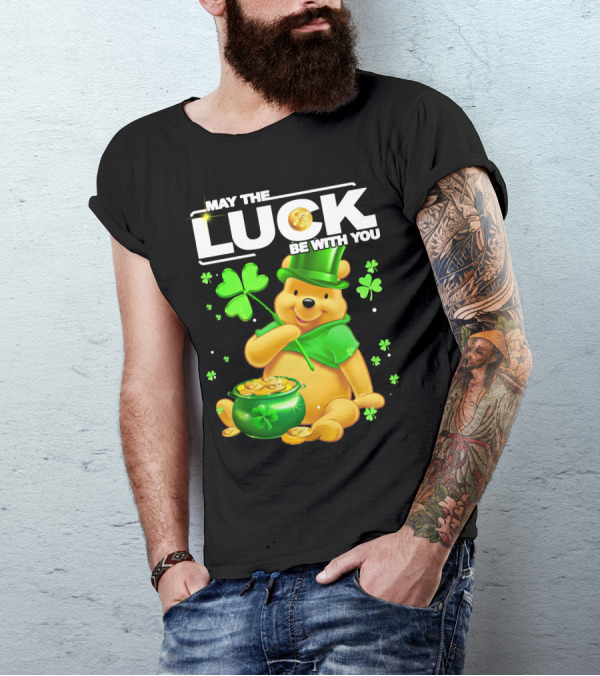 May The Luck Be With You Shamrock Pot Of Gold Bear T-Shirt