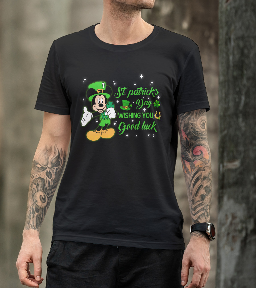 St. Patrick's Day Mickey Mouse Wishing You Good Luck T-Shirt