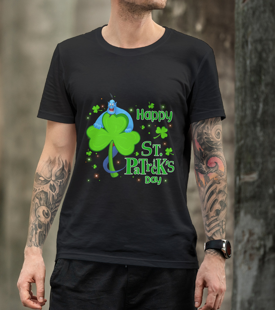 Happy St. Patrick's Day Genie Shamrock T-Shirt