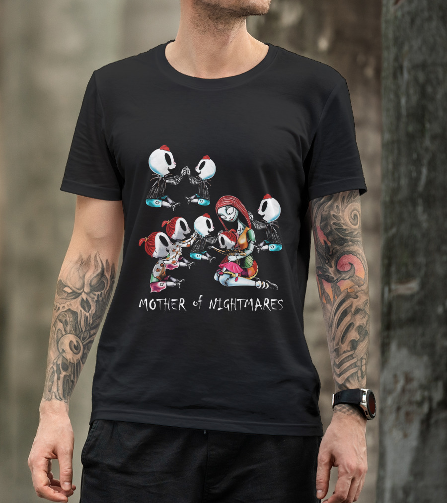 Mother Of Nightmares 4 Boys 3 Girls Halloween Themed Family Scene T-Shirt